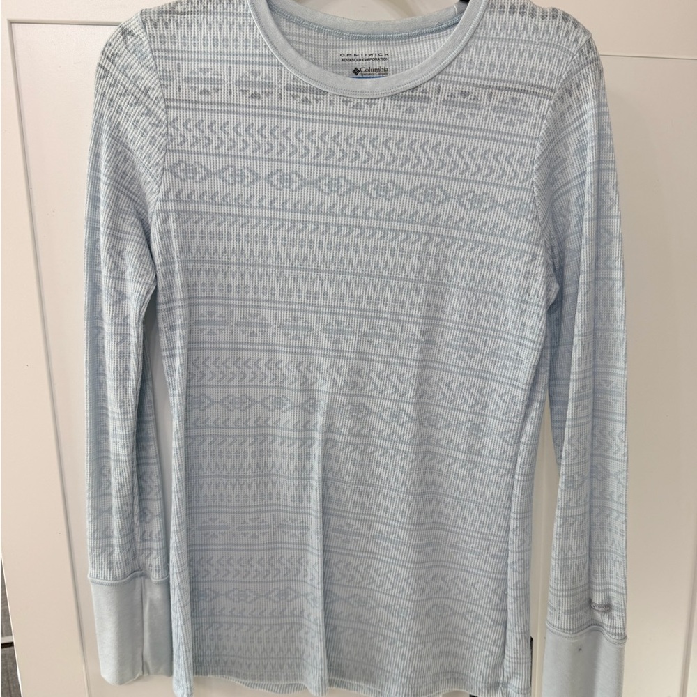 Columbia Light Blue Geometric Long Sleeve Shirt